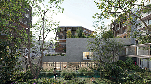 photo représentant le bâtiment Hyber Fabrique (livraison prévue en 2028) à Pantin