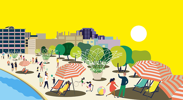 Visuel de haut de page qui représentant le programme culturel de Pantin l'été