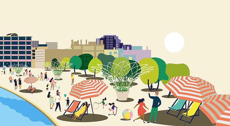 Visuel de haut de page qui représentant le programme d'activités de Pantin l'été